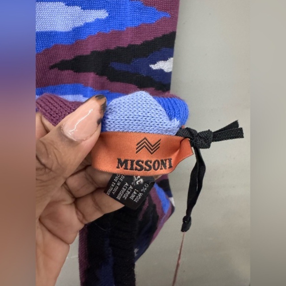 Missoni Multicolor Knit Blue Scarf wolol and acrylic - Picture 3 of 5